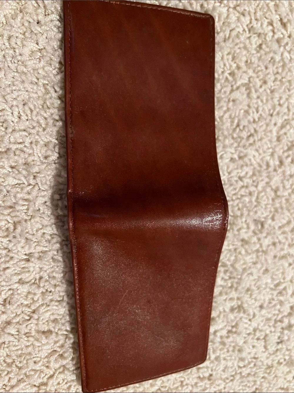Vintage Don Loper Classic Brown Leather Men's Bifold Wallet